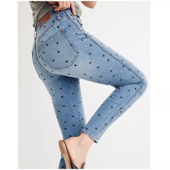 Madewell Women’s Classic Straight Jeans Heart Print Edition Harwell Wash Size 27 - Picture 5 of 10